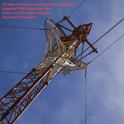 33 60 m hoher, windanpassbarer abgespannter Mast, kostengünstig für ländliche Breitbandversorgung