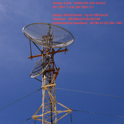 48 50 60 m spannungsverstellbarer Abspanndrahtmast für die Signalabdeckung von Grünlandweiden