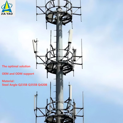 30m 100ft Hot Dip Galvanized Steel Monopole Telecommunication Tower for 4G 5G GSM Antenna Mast