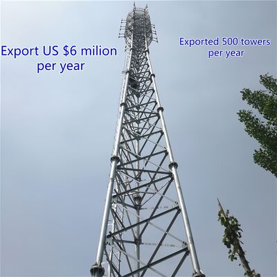 30M Q355 Steel 3 Tube Telecom Tower Compact Footprint für Kommunikationsstation