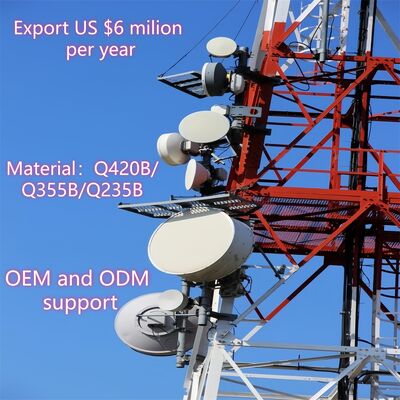 72M Height Customizable 4 Legged Angle Steel Tower For Broadcast Tv Signal Coverage
