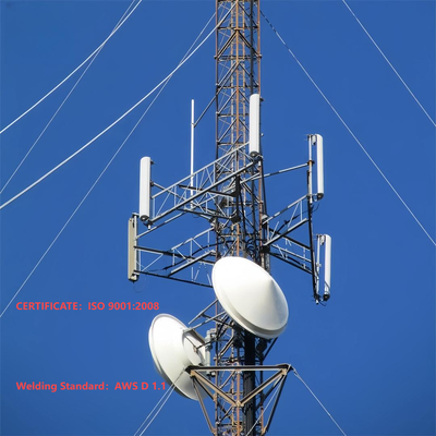 42 m kosteneffizienter, leichter Stahlgittermast mit abgespanntem Draht für ländliche Telekommunikation und UKW-Radioübertragung mit schneller Vor-Ort-Anbindung