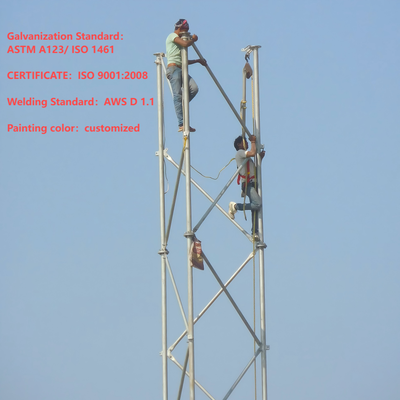 Robuster, dreibeiniger Stahlgittermast für die Kommunikation in abgelegenen Bergbaugebieten, 4G-5G-Basisstation Q345B, feuerverzinkter, windbeständiger Mast