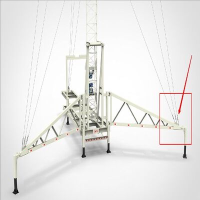 Tragbarer teleskopischer Stahlmast für den schnellen Einsatz einer mobilen Basisstation und Notfallüberwachung mit industrietauglichem Hebesystem und stabilisierter Basis