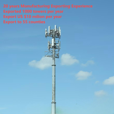 20–40 m langer Monopol-Telekommunikationsmast in Industriequalität mit interner Kletterleiter und Wartungsplattform für die städtische Smart City-Basisstation
