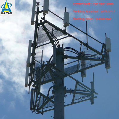 20–40 m langer Monopol-Telekommunikationsmast in Industriequalität mit interner Kletterleiter und Wartungsplattform für die städtische Smart City-Basisstation