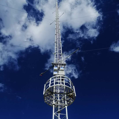 Hochfester, abgespannter Gitter-Anemometerturm von 60 bis 100 m Höhe mit mehrstufigen Sensorhalterungen für die Ressourcenbewertung von Windparks