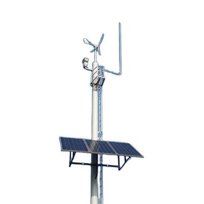 Netzunabhängiger Solarstrom-Monopolturm mit integriertem Batteriespeichergestell und Hybrid-Energiehalterungen in Industriequalität für 5G-Standorte in abgelegenen Gebieten