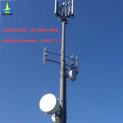 15m-50m Self-Supporting Galvanized Steel Monopole Telecom Tower GSM 5G Antenna Signal Mast