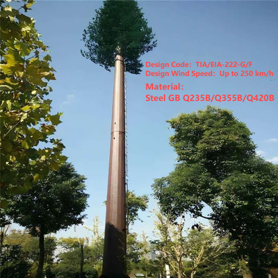 5 10 15 20 25 30 35 40 45 50 55 60 M Meter Radio-Mikrowellen-Antennenmast Telekommunikation Verkleidete Mobilfunkmasten Bionischer Baumturm