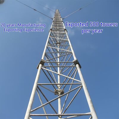 GSM 20m 25m 30m Guyed Wire Tower Triangle Mast Lattice Steel Tower for Wireless Communication