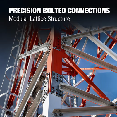 30m 42m 65m Rapid Assembly 45m 4 Legged Angular Lattice Tower | Q355 Galvanized Steel Structure for Remote Village GSM Signal